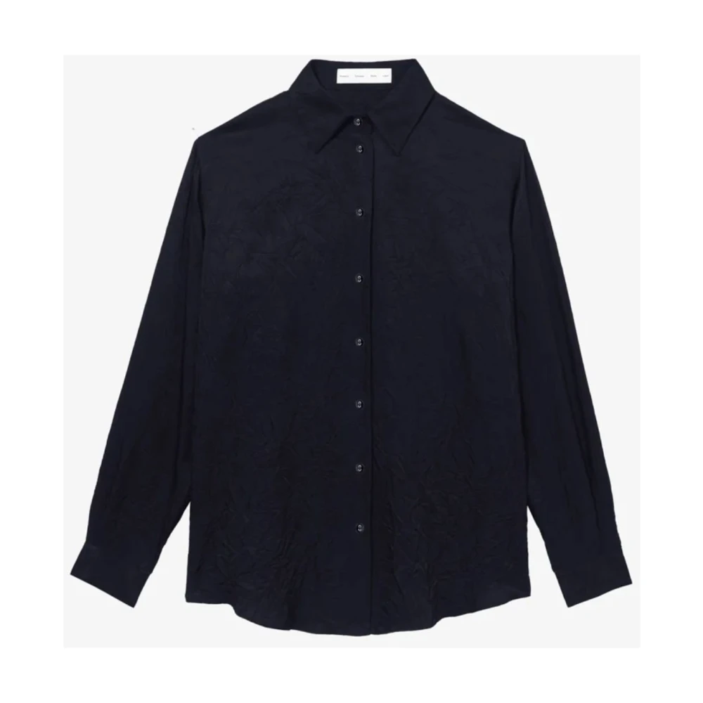 Proenza Schouler Gekreukelde Flou Hall Shirt Black Dames