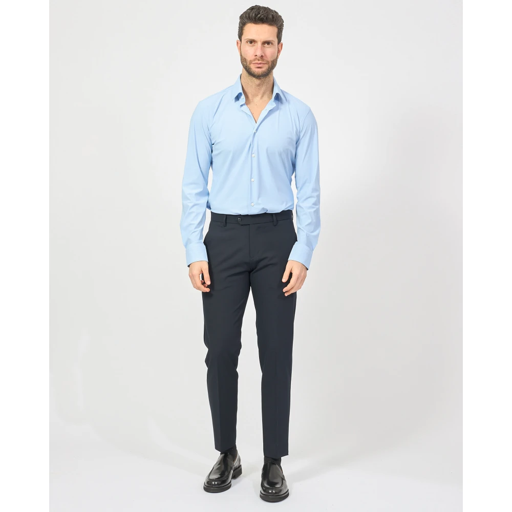 Mulish Blauwe Jurk Slim Fit Klassieke Stijl Blue Heren