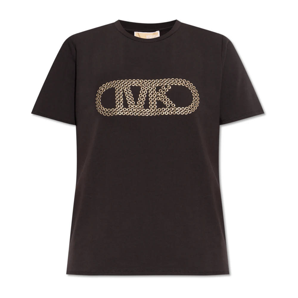 Michael Kors Zwarte Sweater met Grommet Empire Tee Black Dames