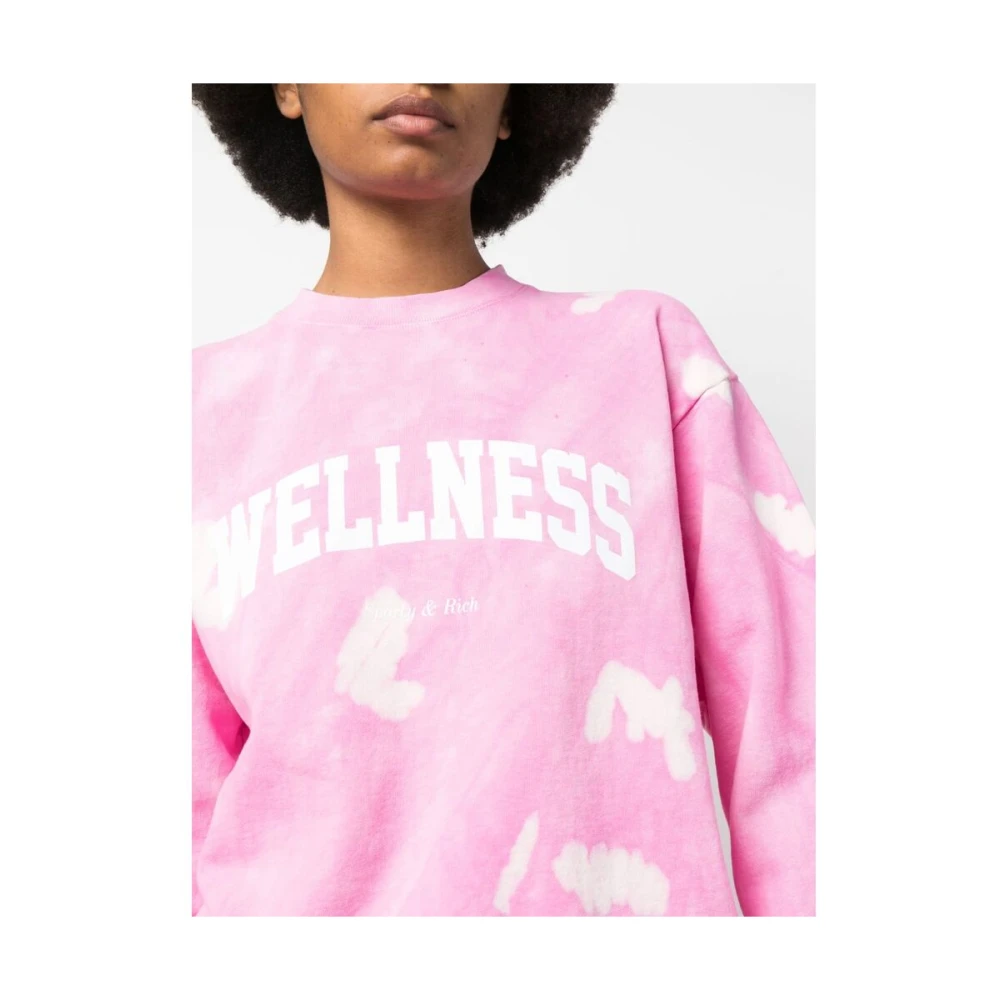 Sporty & Rich Wellness Tie-Dye Sweatshirt Pink Dames