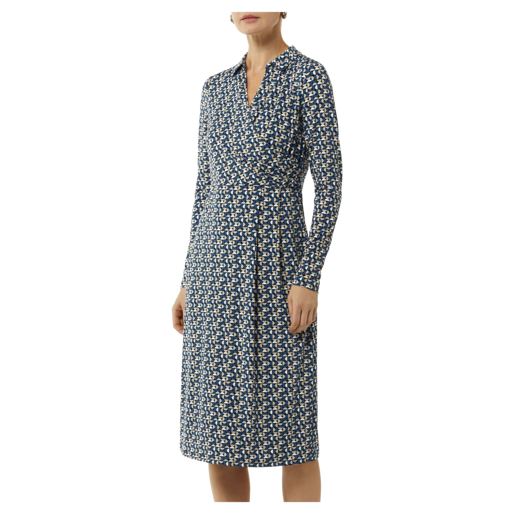 comma Wikkelstijl Midi Jurk Blue Dames