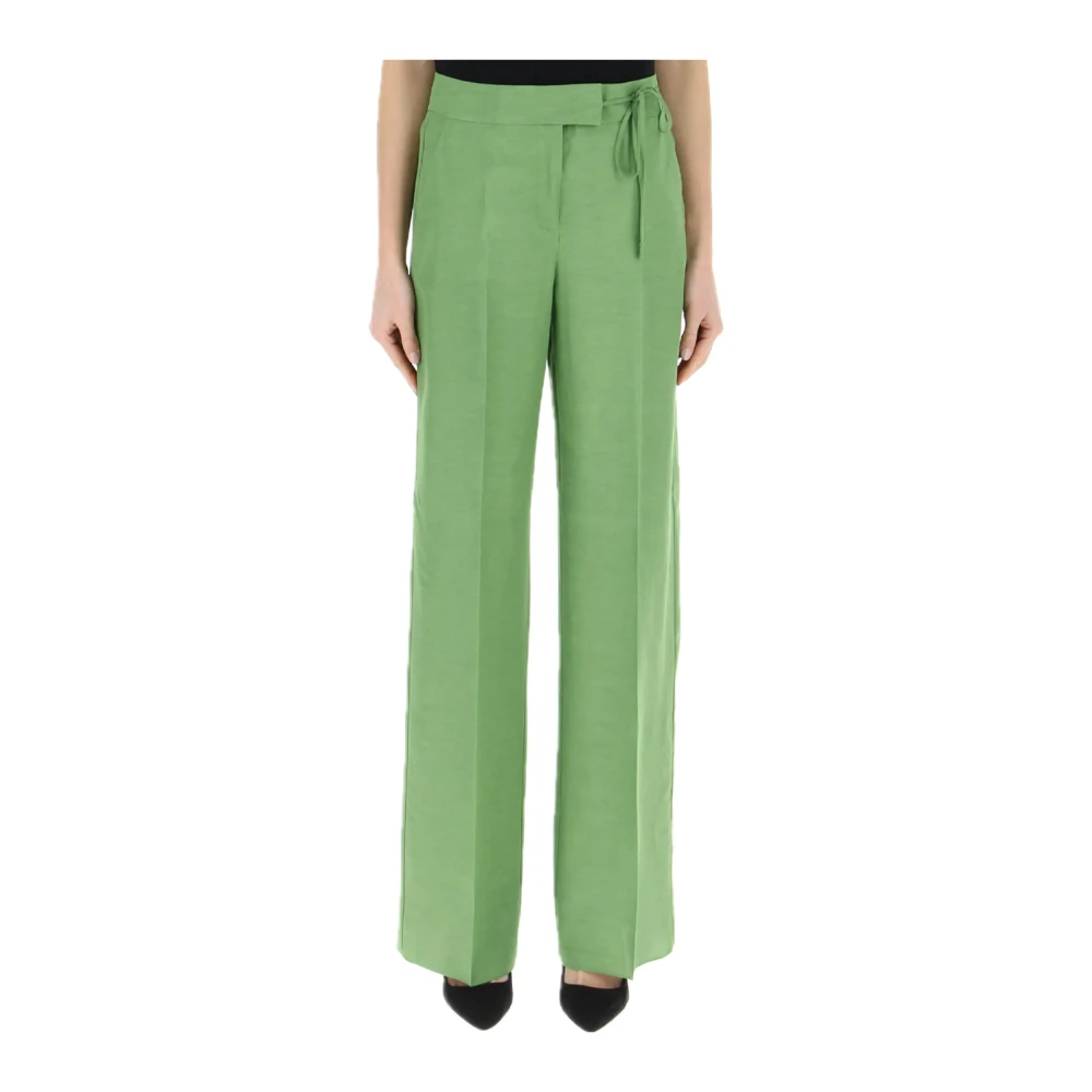 Pennyblack Linnen en Viscose Wijde Pijp Broek Green Dames