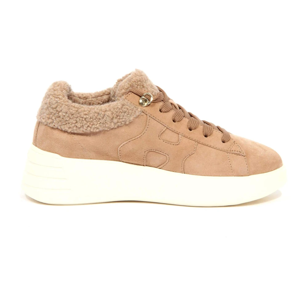 Hogan Suède Eco-Fur Schoenen Dames Schoenen Beige
