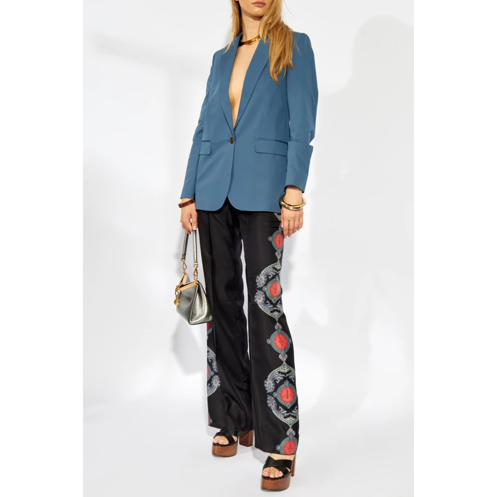 ETRO Zijden broek Blue Dames