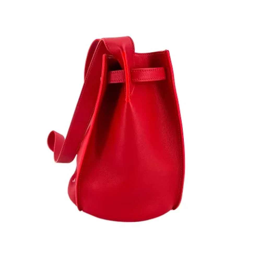 Celine Vintage Tweedehands Rode Leren Celine Tas Red Dames