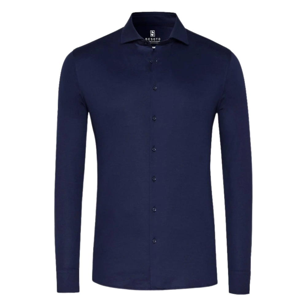 Desoto Lange Mouw Navy Shirt Hai Blue Heren