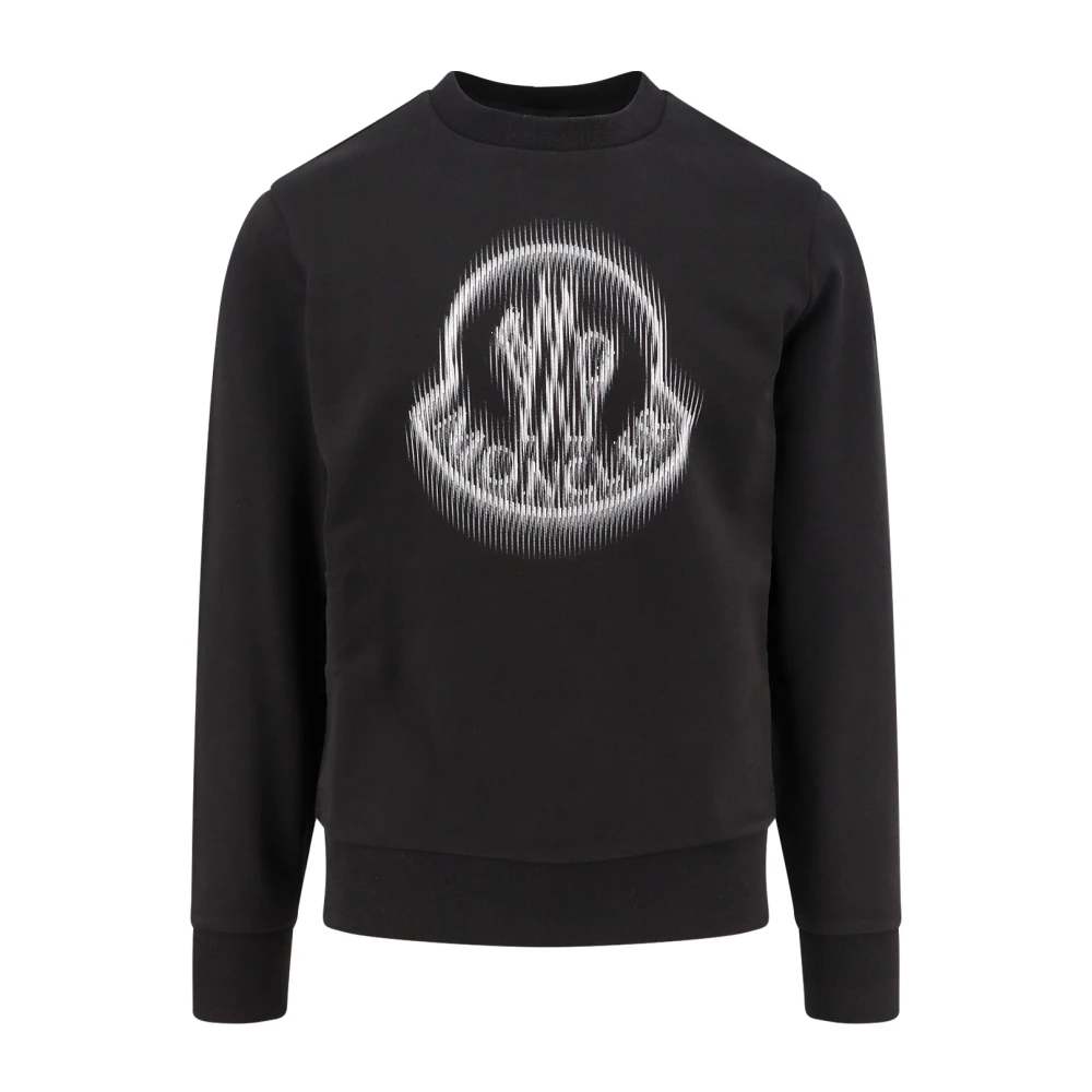 Moncler Katoenen sweatshirt met vervaagd logo Black Heren