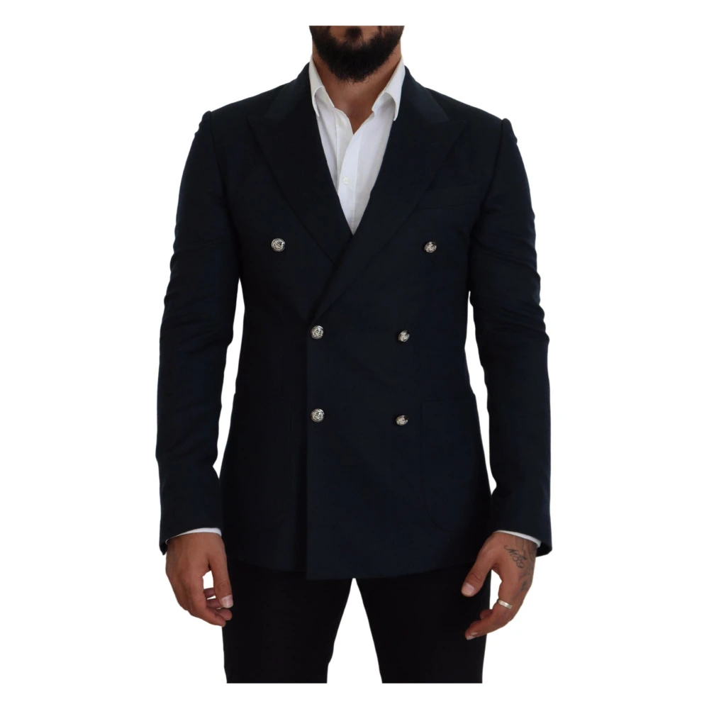 Dolce & Gabbana Men's Blue Elegant Cashmere-Silk Blend Blazer