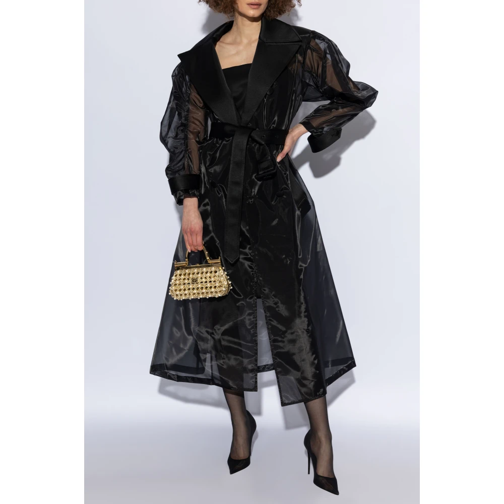 Dolce & Gabbana Transparante trenchcoat Black Dames