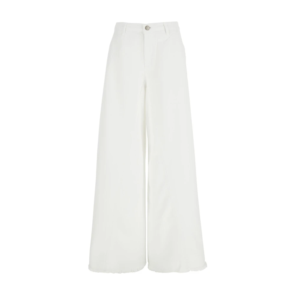 Federica Tosi Witte Wide Leg Katoenen Jeans White Dames