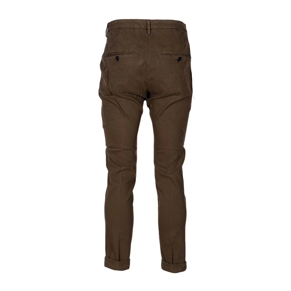 Dondup Slim Fit Katoenen Chino Broek Brown Heren