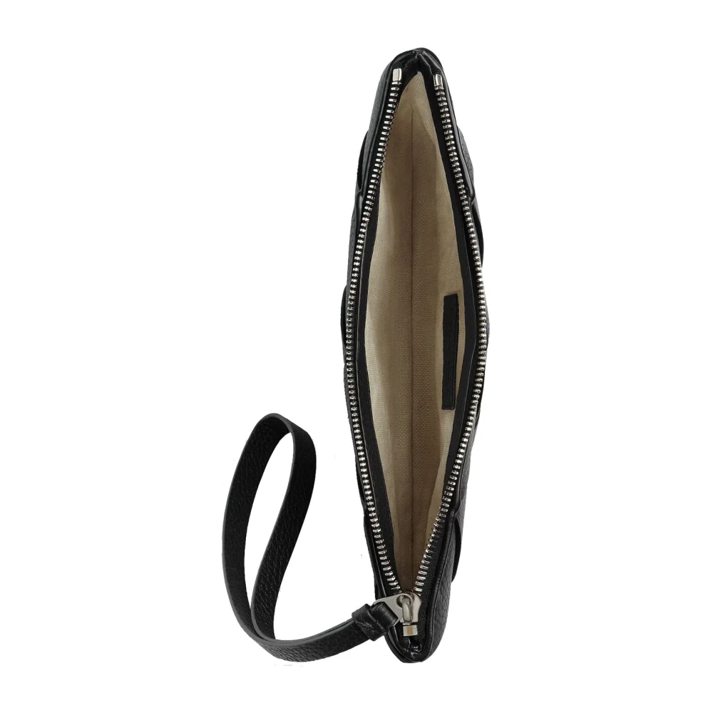 Bottega Veneta Diago Medium Pouch Leren Polsband Black Heren