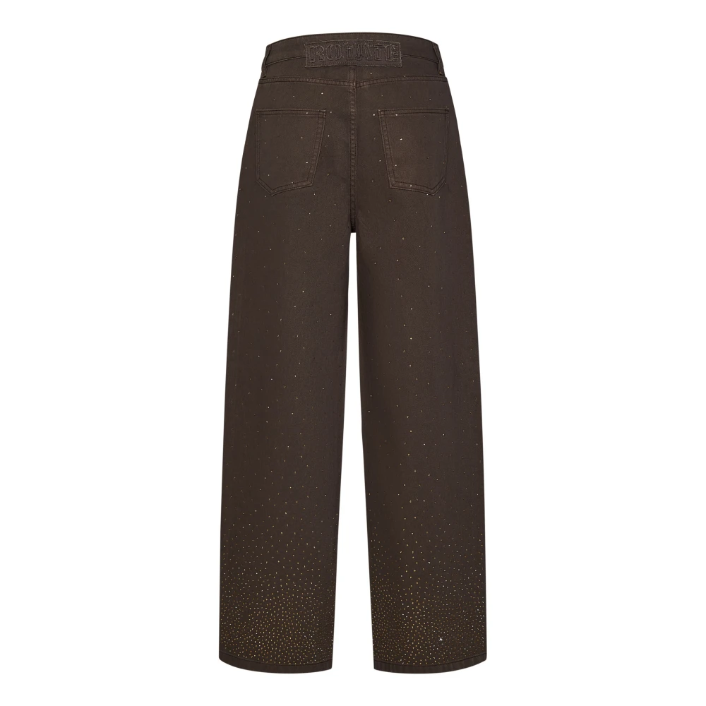 Rotate Birger Christensen Bull Denim Glitter Carrot Cut Jeans Brown Dames