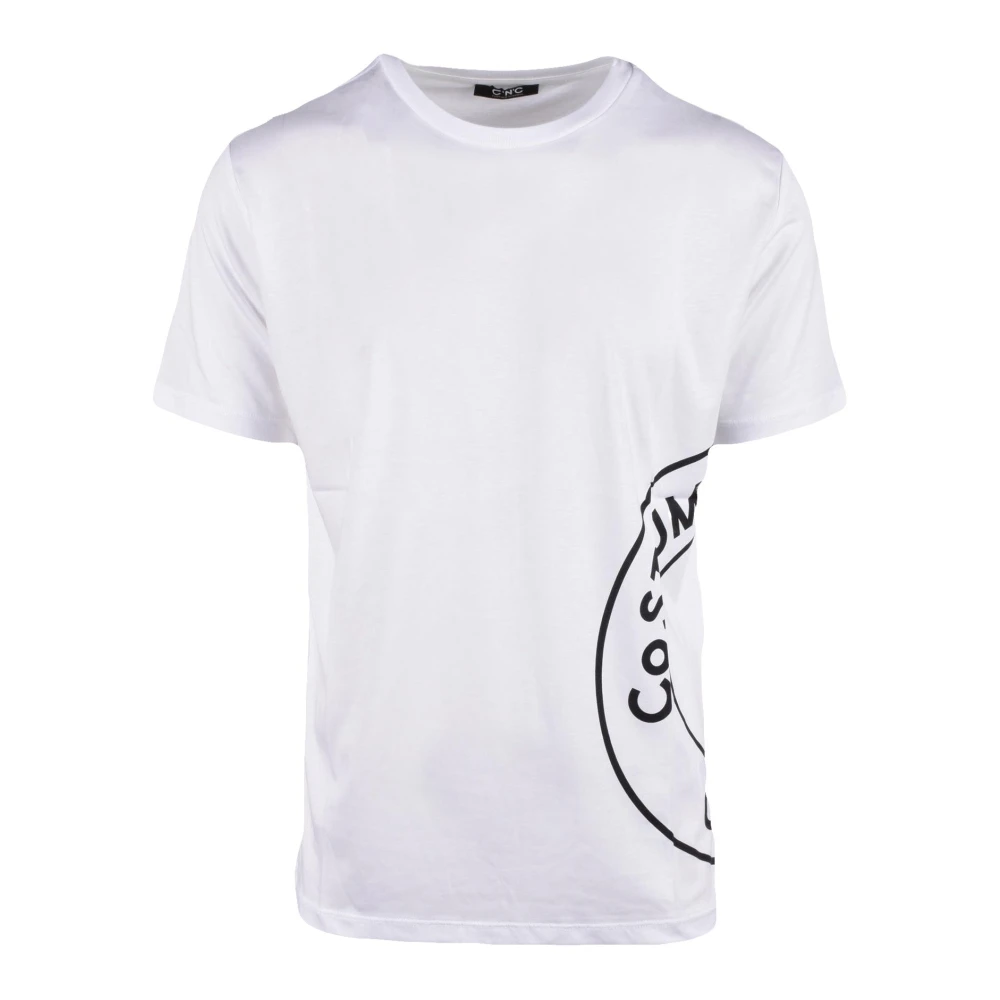 Costume National Katoenen T-shirt met uniek ontwerp White Heren
