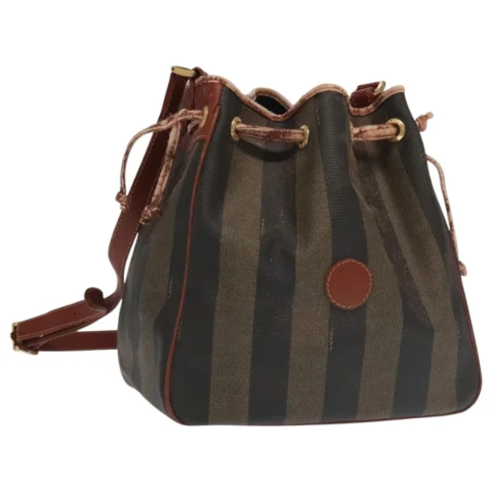 Fendi Vintage Pre-owned Canvas shoulder-bags Black Dames