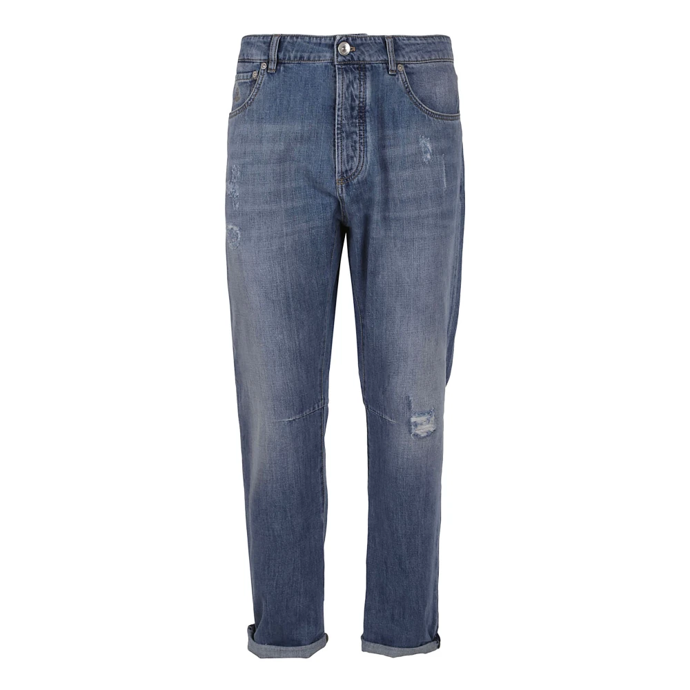 BRUNELLO CUCINELLI Lichtgewassen Denim Jeans Blue Heren