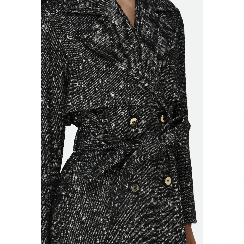 pinko Grijze Tweed Dubbelrijdige Jas Gray Dames