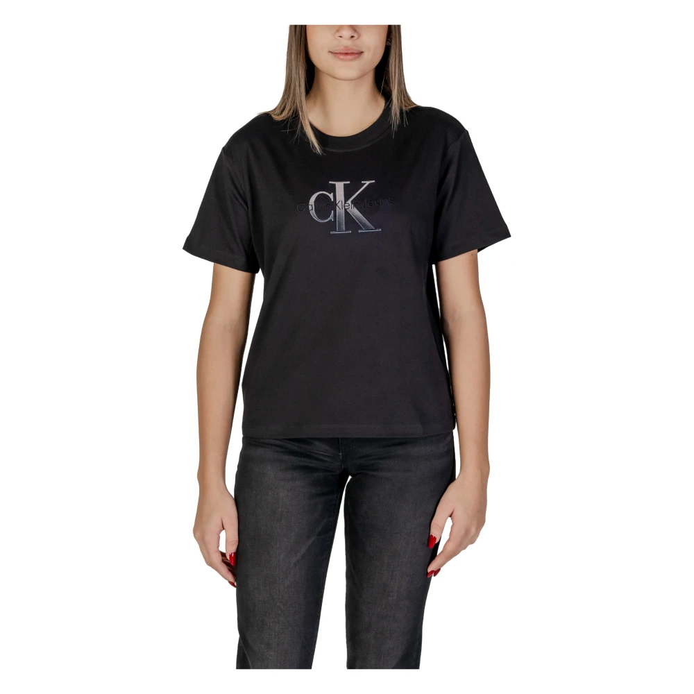 Calvin Klein Jeans Korte Mouw Katoenen T-shirt Collectie Black Dames
