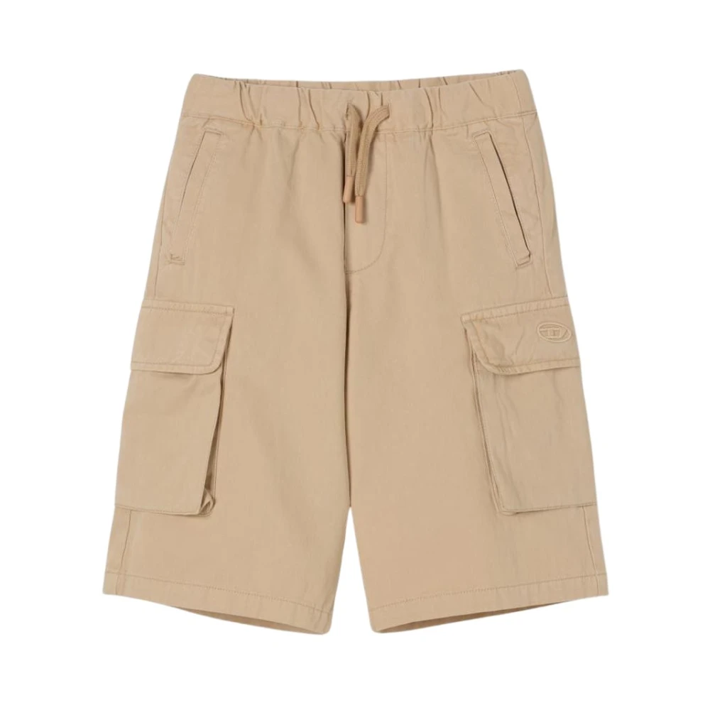 Diesel Boys Beige Shorts, 12 Y, Cargo Shorts With Pockets