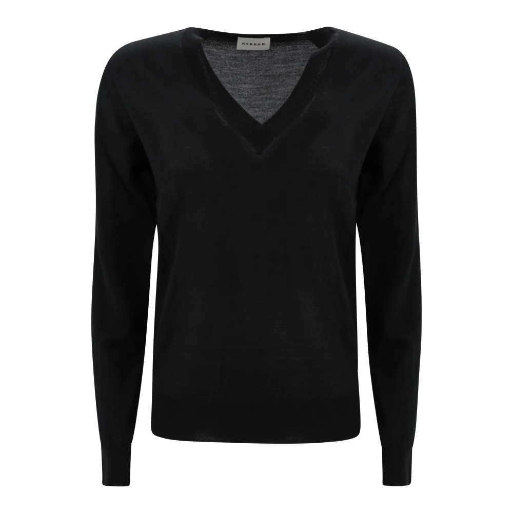 P.a.r.o.s.h. Zwarte Trui Linfa25 Stijlvol Model Black Dames