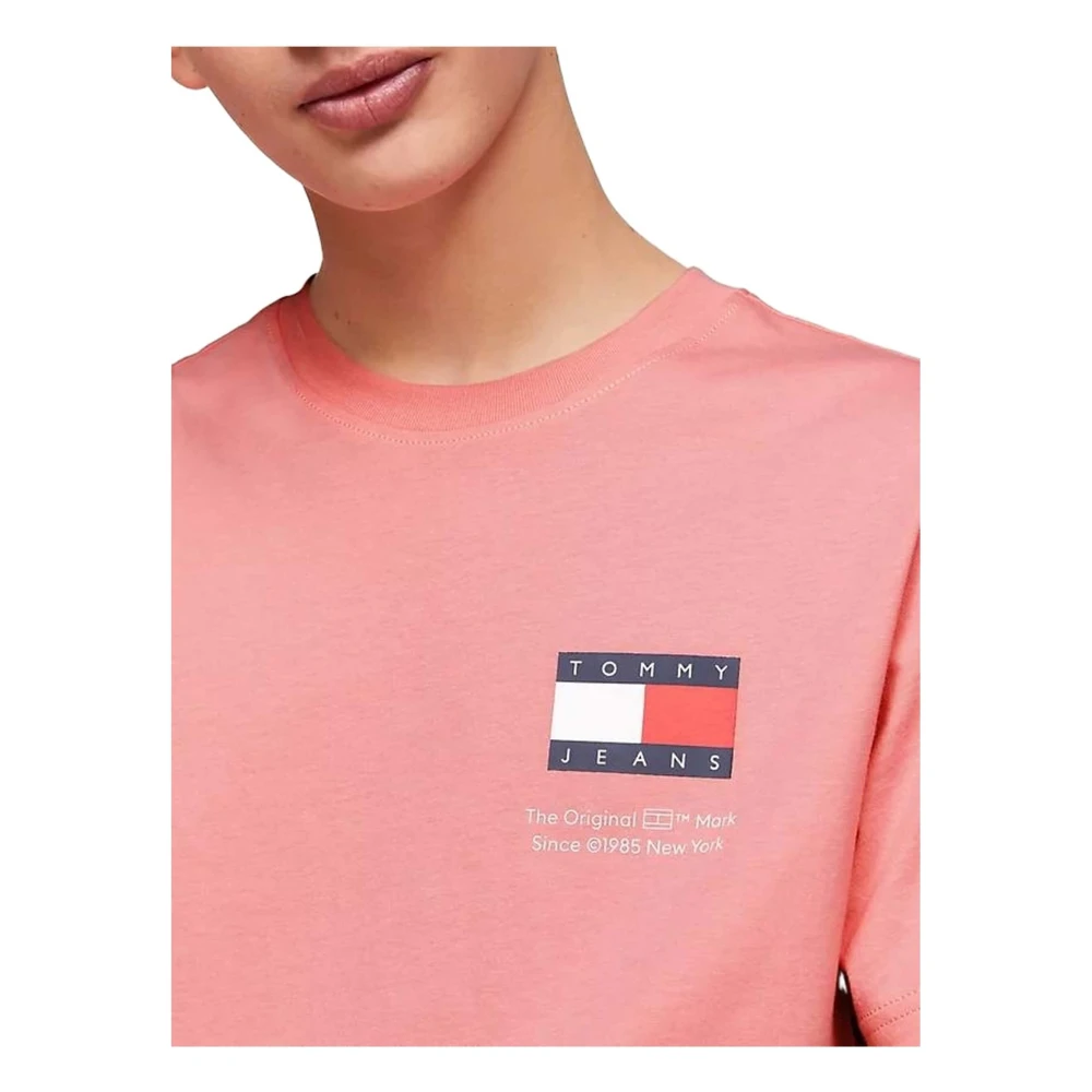 Tommy Hilfiger Slim Essential Flag T-shirt Pink Heren