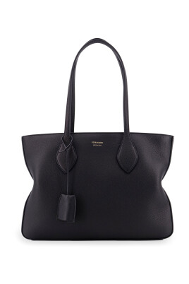 black-leather-zip-charm-bag