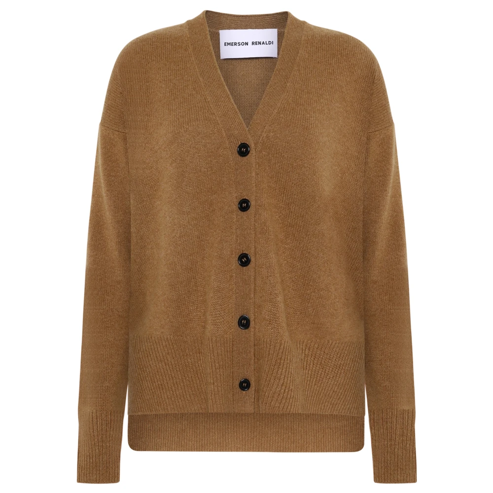 Emerson Renaldi Kasjmier V-hals Cardigan Haystack Brown Dames