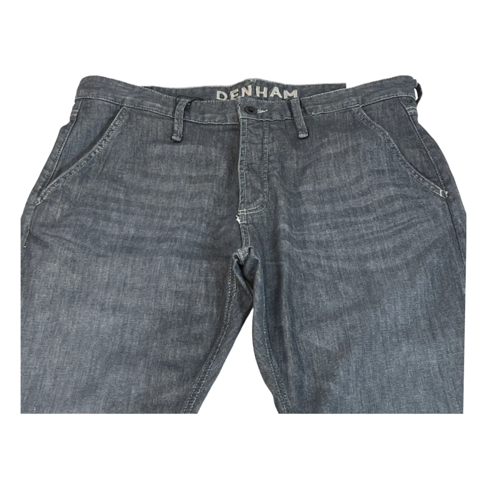 Denham Grijze Carrot Fit Jeans met knoopsluiting Gray Heren
