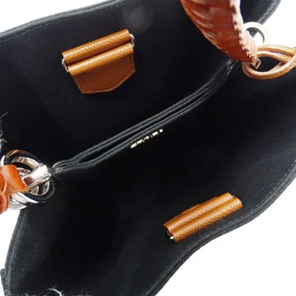 Prada Vintage Pre-owned Canvas shoulder-bags Black Dames