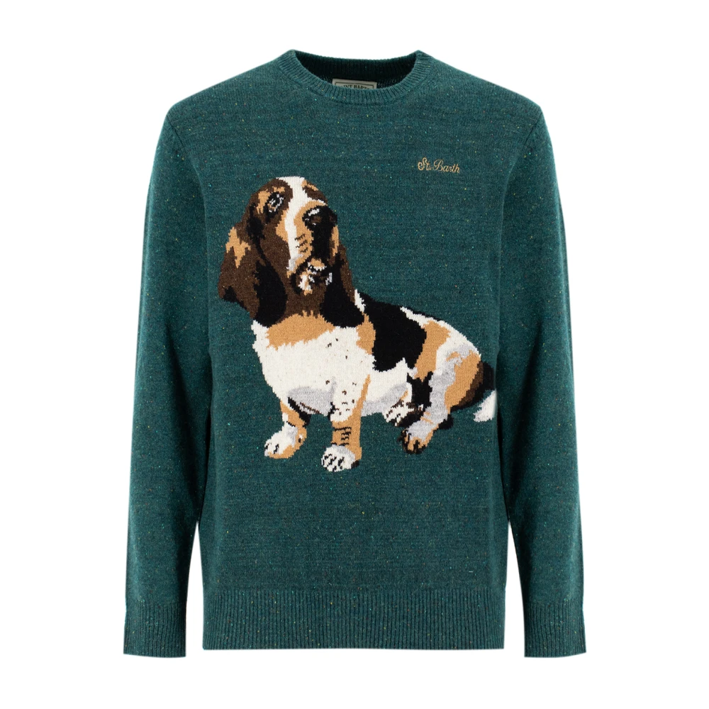 MC2 Saint Barth Geborduurde Crew-Neck Pullover Green Heren