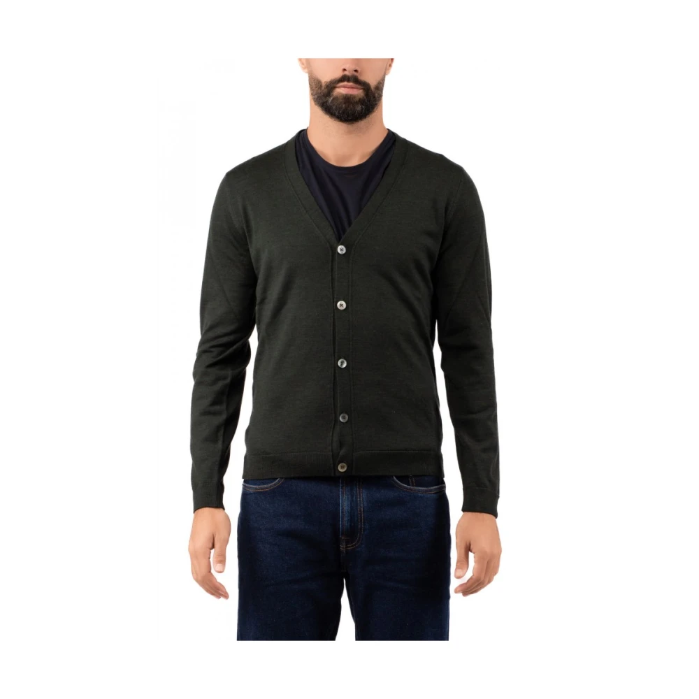 Hindustrie Heren Cardigan Sweater Green Heren