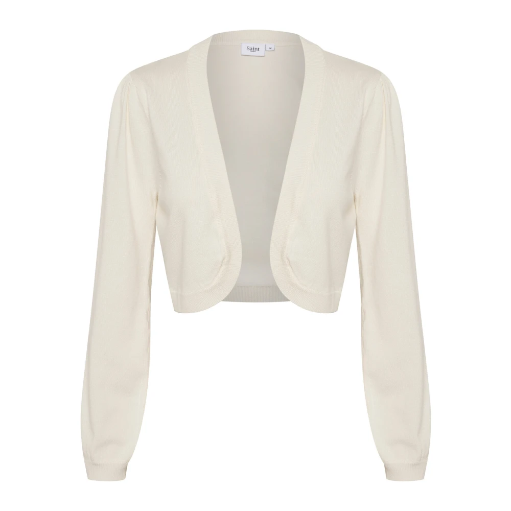 Saint Tropez Eenvoudige Ice Bolero Trui White Dames