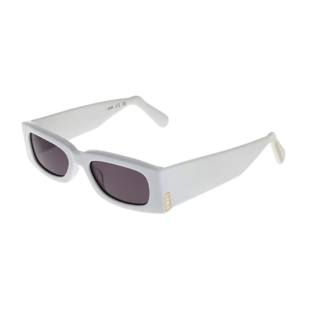 Gcds Unisex White Rectangle Sunglasses With Uv Protection