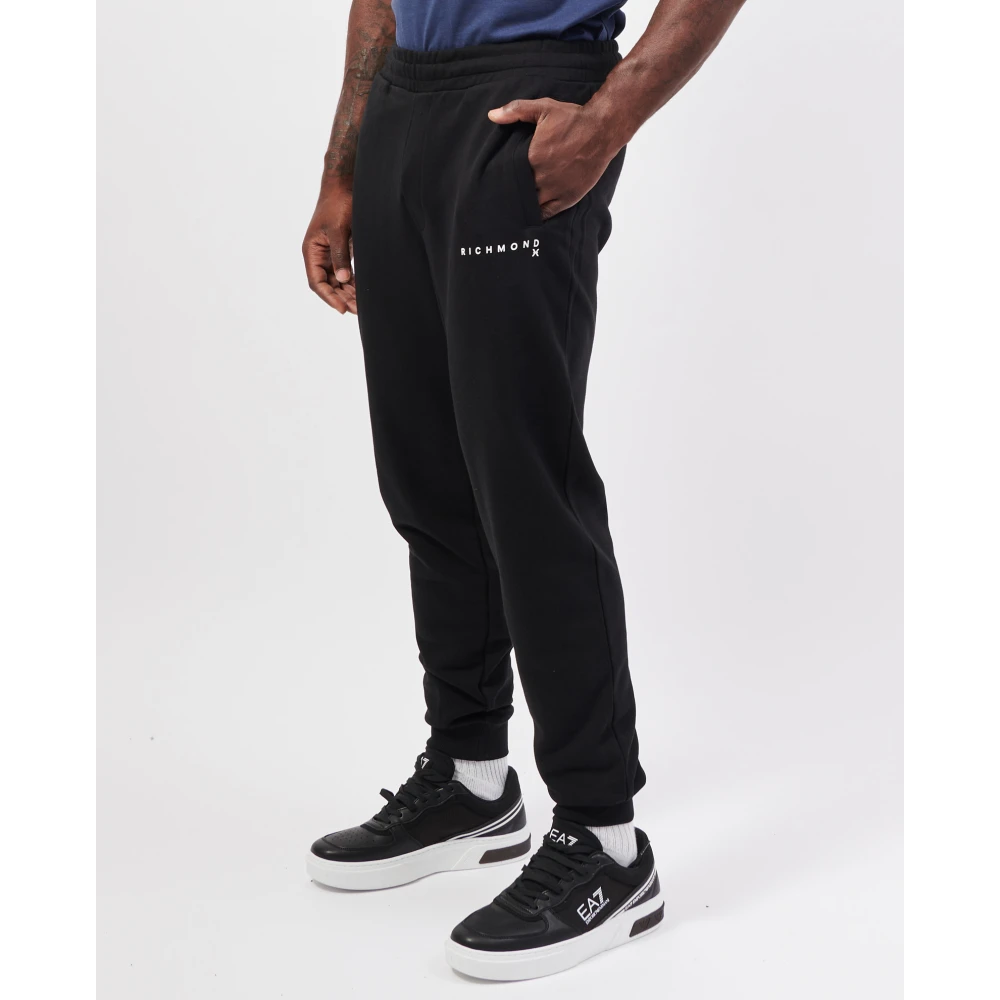 Richmond Zwarte sportieve broek met zijzakken Black Heren