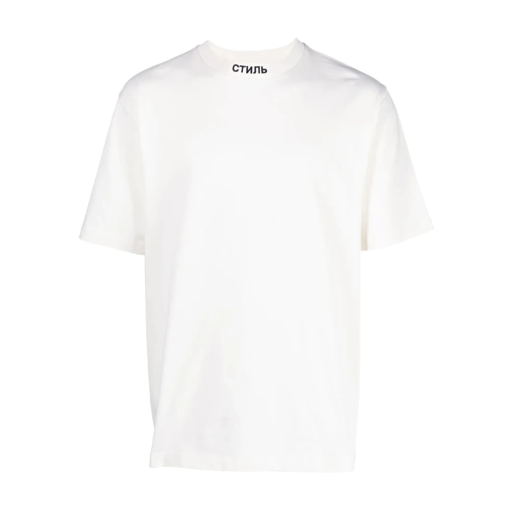 Heron Preston Men's White/Black Ctnmb Logo T-Shirt Short Sleeve