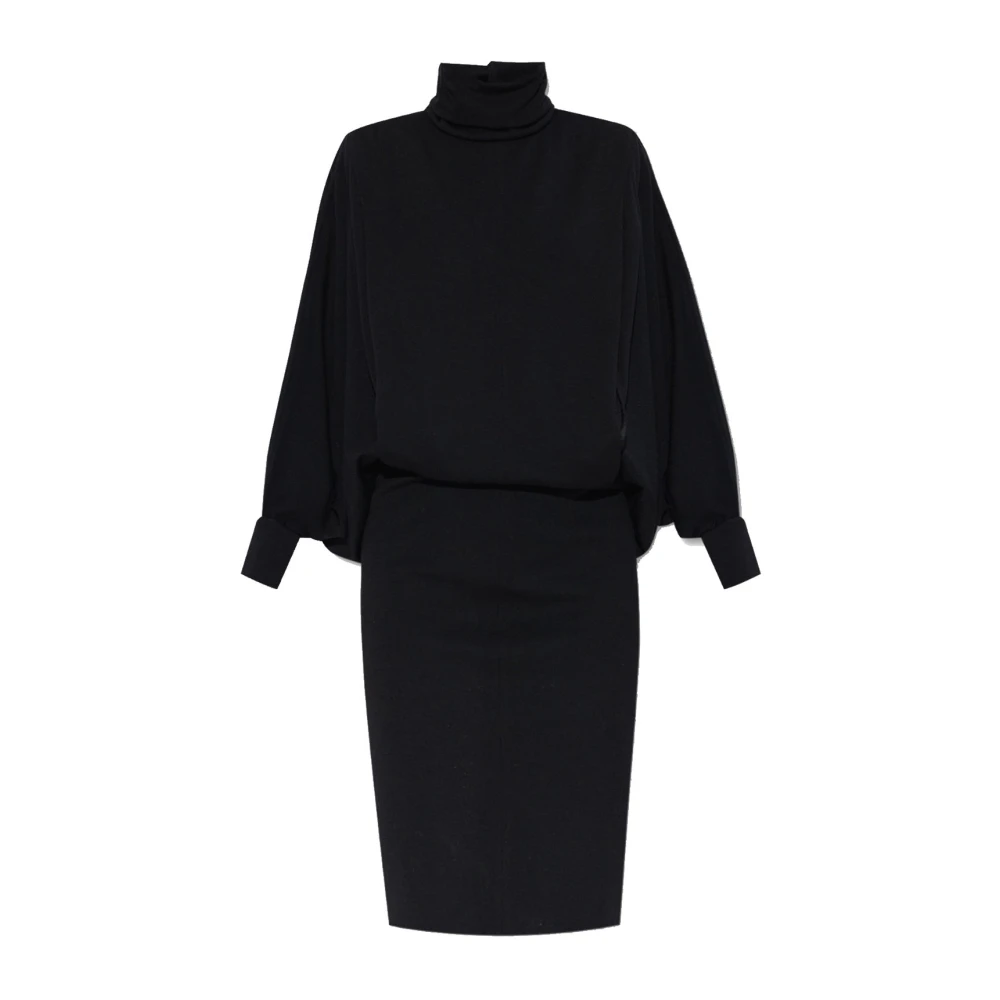 Saint Laurent Wollen jurk met opstaande kraag Black Heren