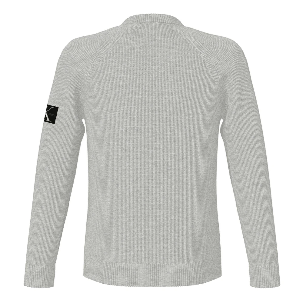 Calvin Klein Grijze Sweater Raglan Lange Mouw Katoen Gray Heren