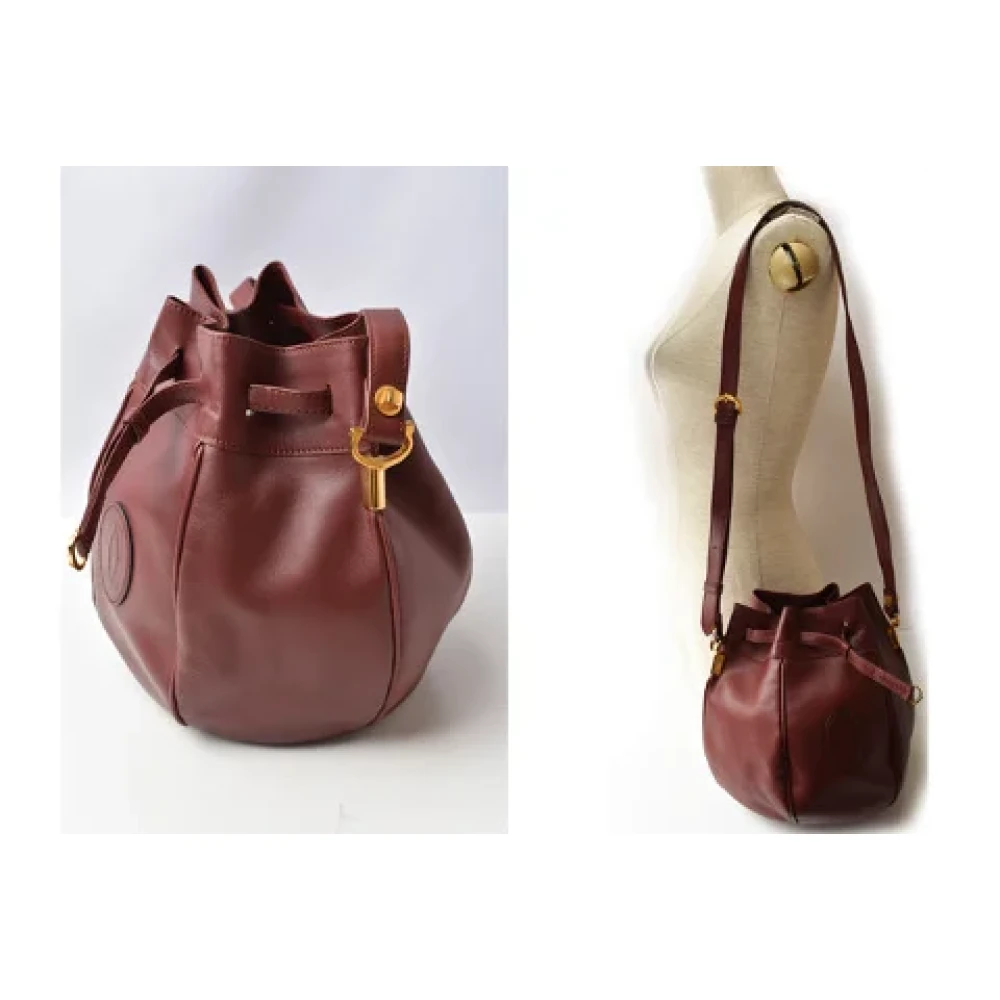 Cartier Vintage Pre-owned Leather shoulder-bags Brown Dames