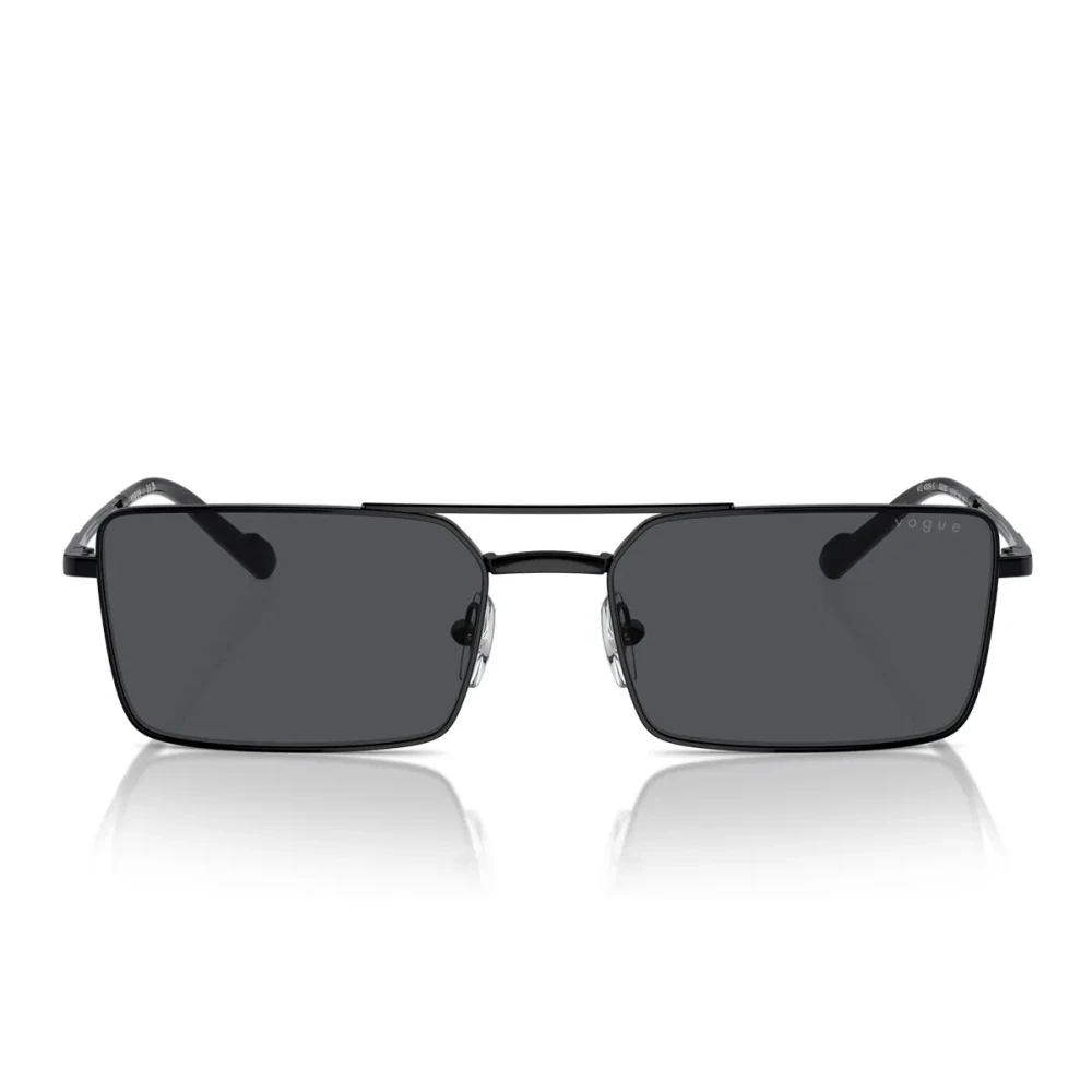 Vogue Unisex Black Sunglasses,, Bold Rectangular Sunglasses For Men Medium