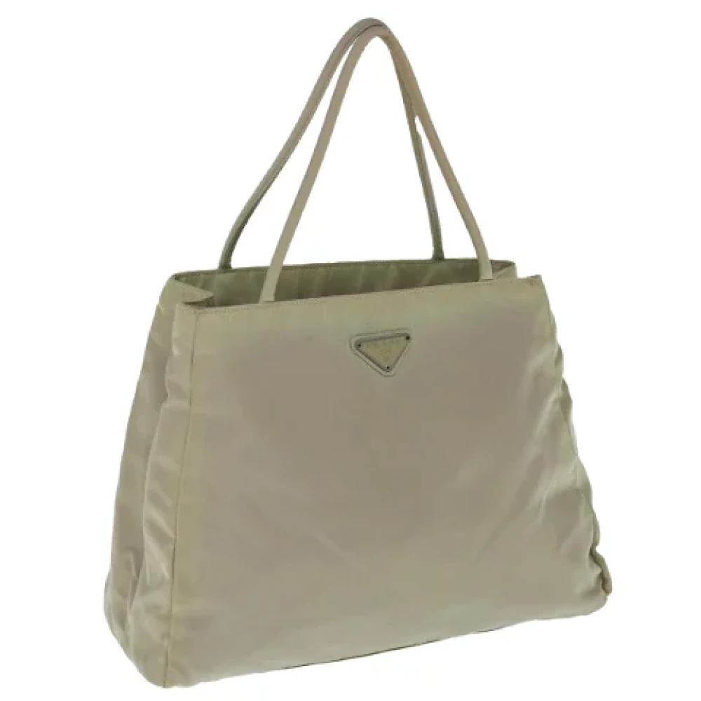 Prada Vintage Pre-owned Nylon handbags Beige Dames