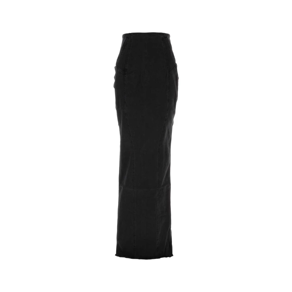 Entire Studios Stretch Denim Channel Kjol Black, Dam