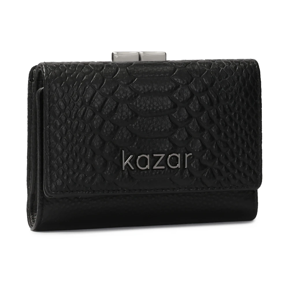 Kazar Elegante portemonnee in krokodillenpatroon Black Dames