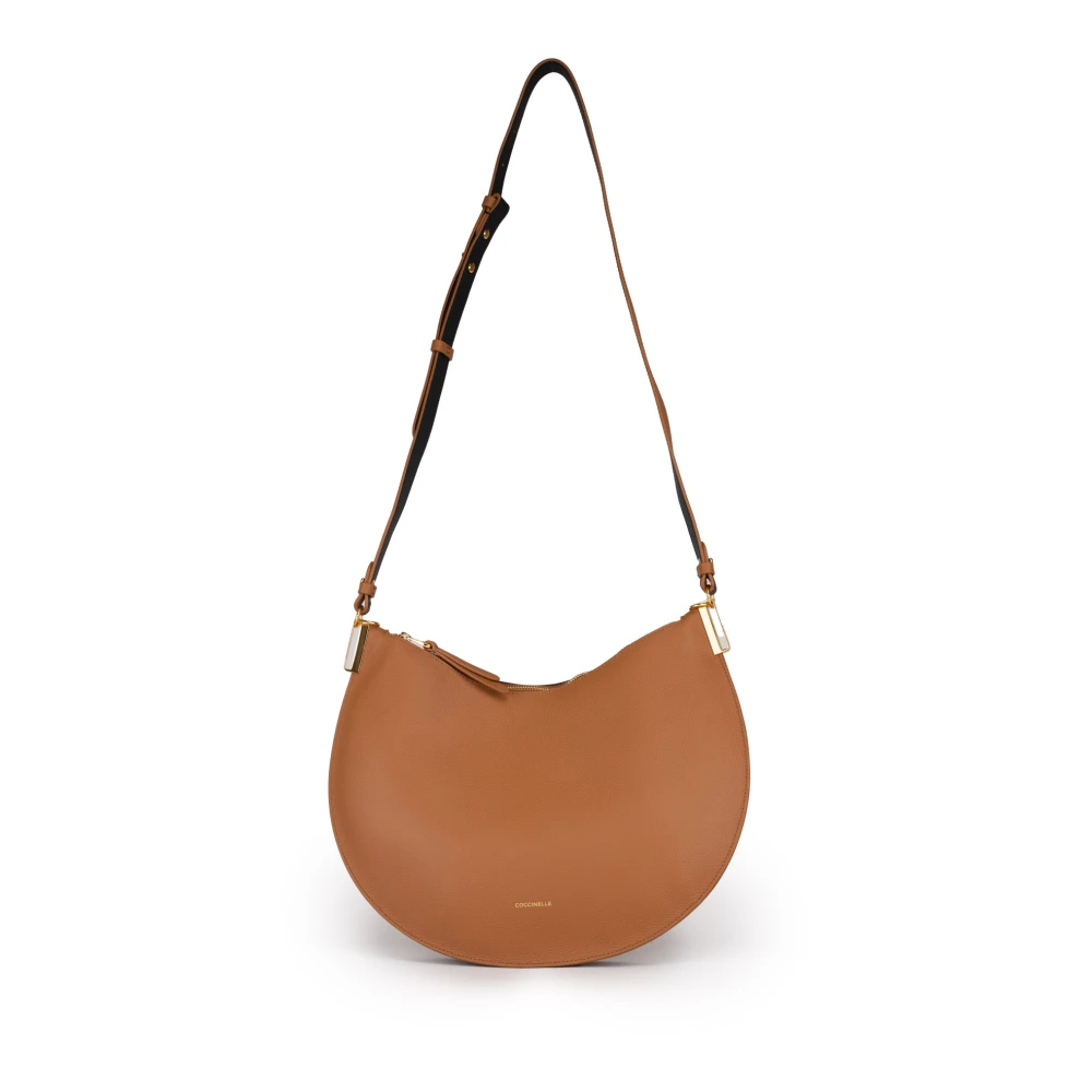 Coccinelle Leren schoudertas met afneembare band Brown Dames