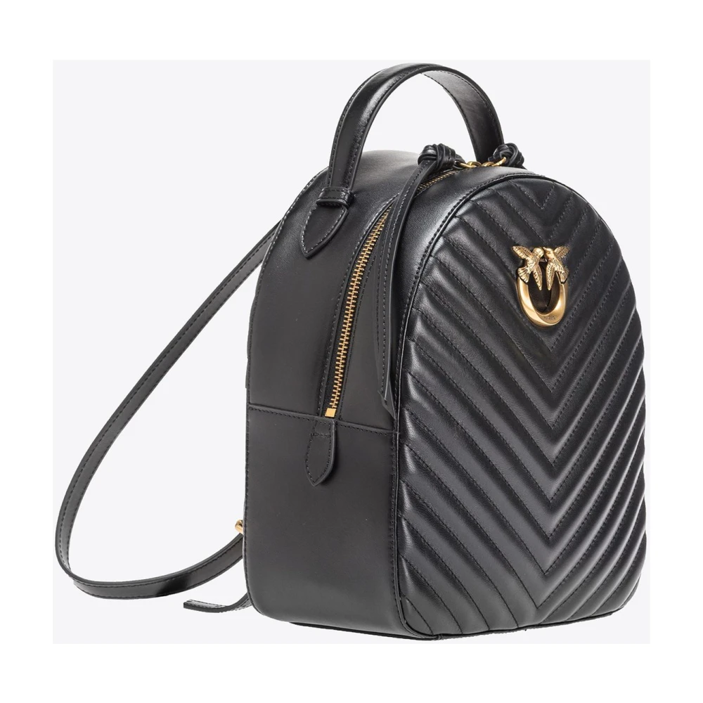 pinko Sheep Nappa Chevron Rugzak Black Dames