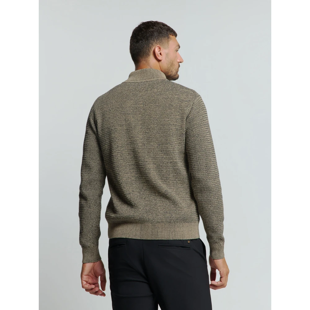 No Excess Melange Half-Zip Pullover Stijlvol Comfort Gray Heren
