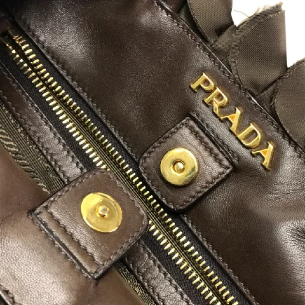 Prada Vintage Pre-owned Fabric prada-bags Brown Dames