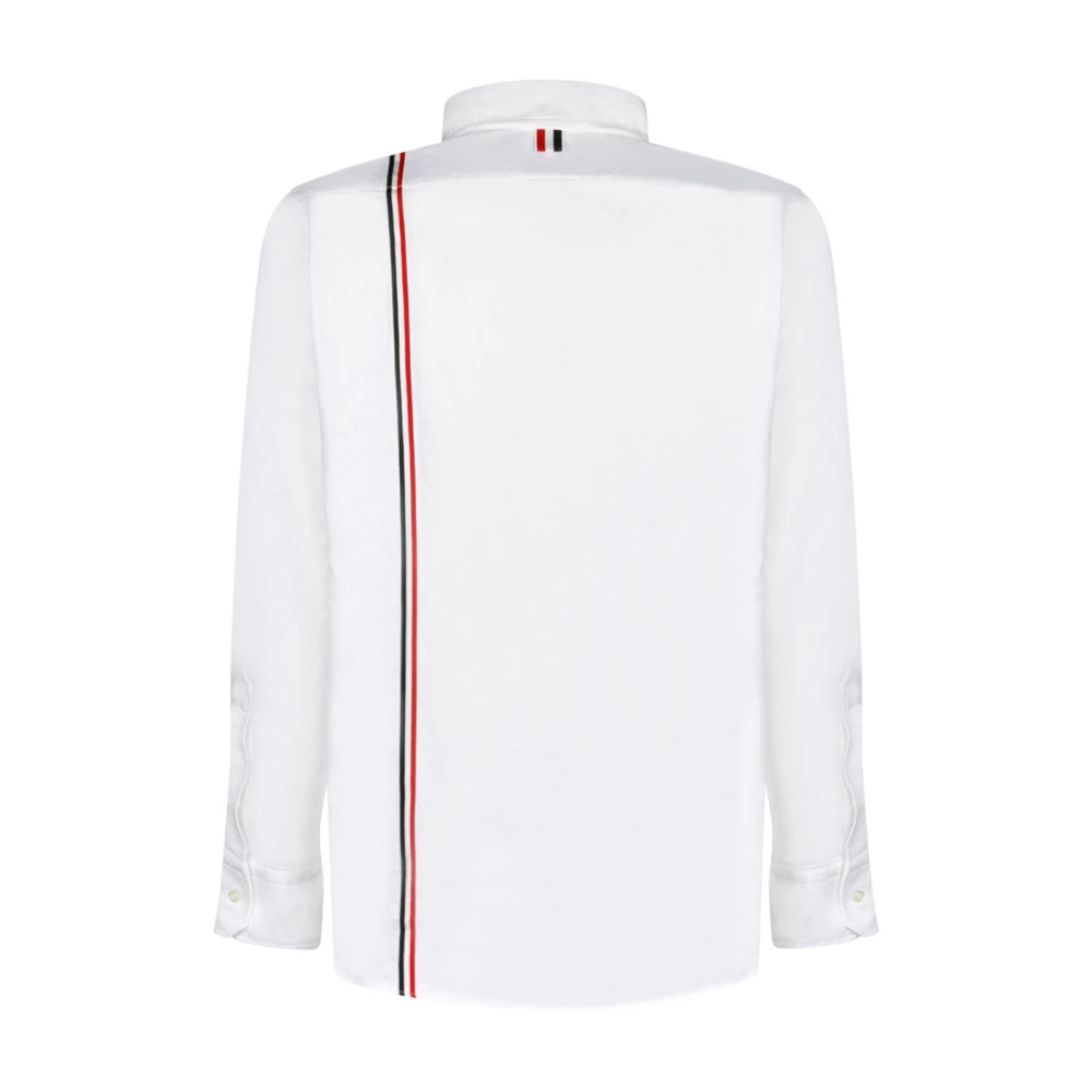 Thom Browne Witte Oxford Overhemd met Driekleurig Detail White Heren