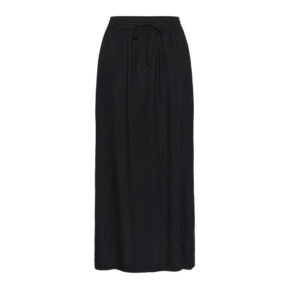 Kaffe Women's Black Maxi Skirts,, Deep Skirt With Elastic Waist Large