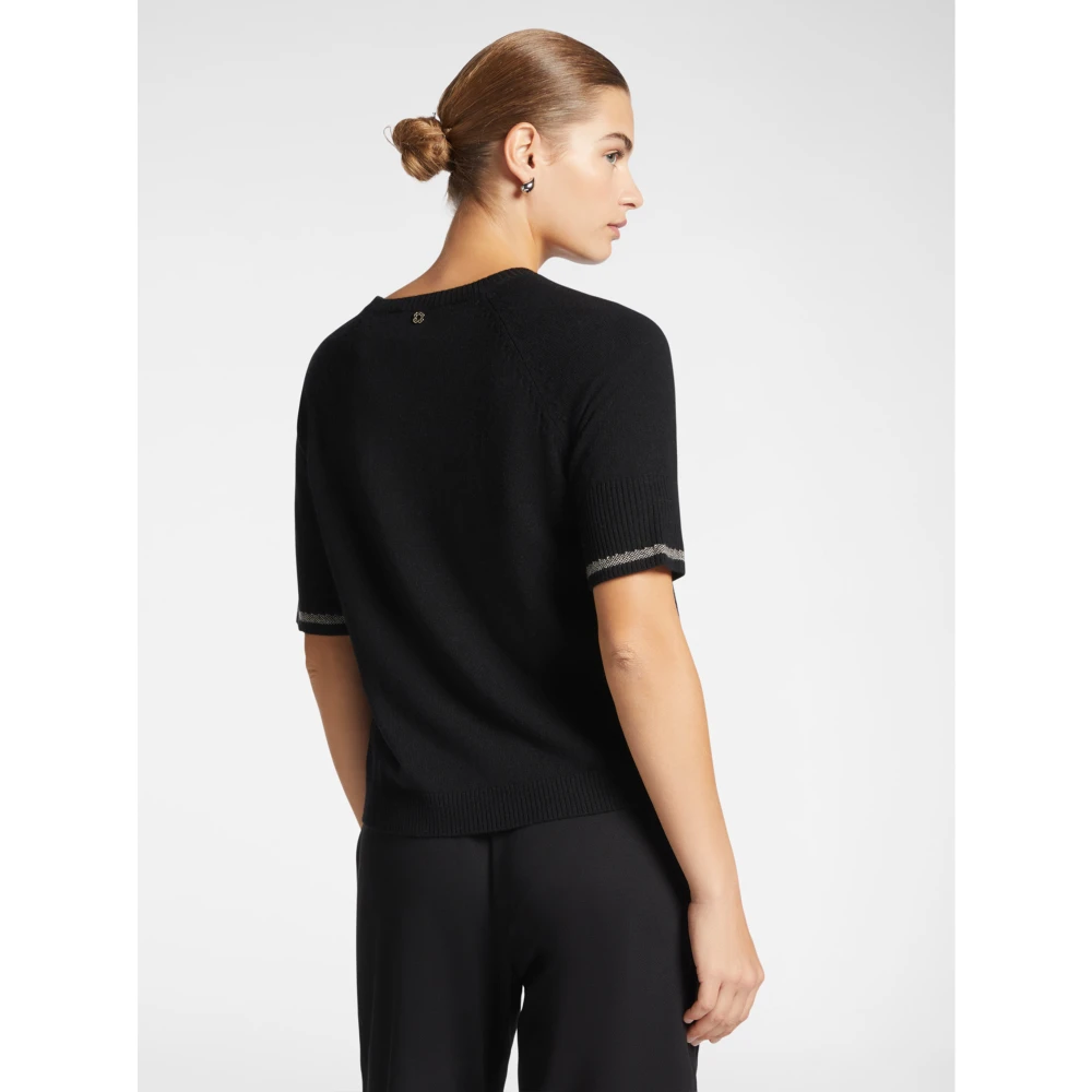 Elena Mirò Stijlvolle Gebreide Top Black Dames