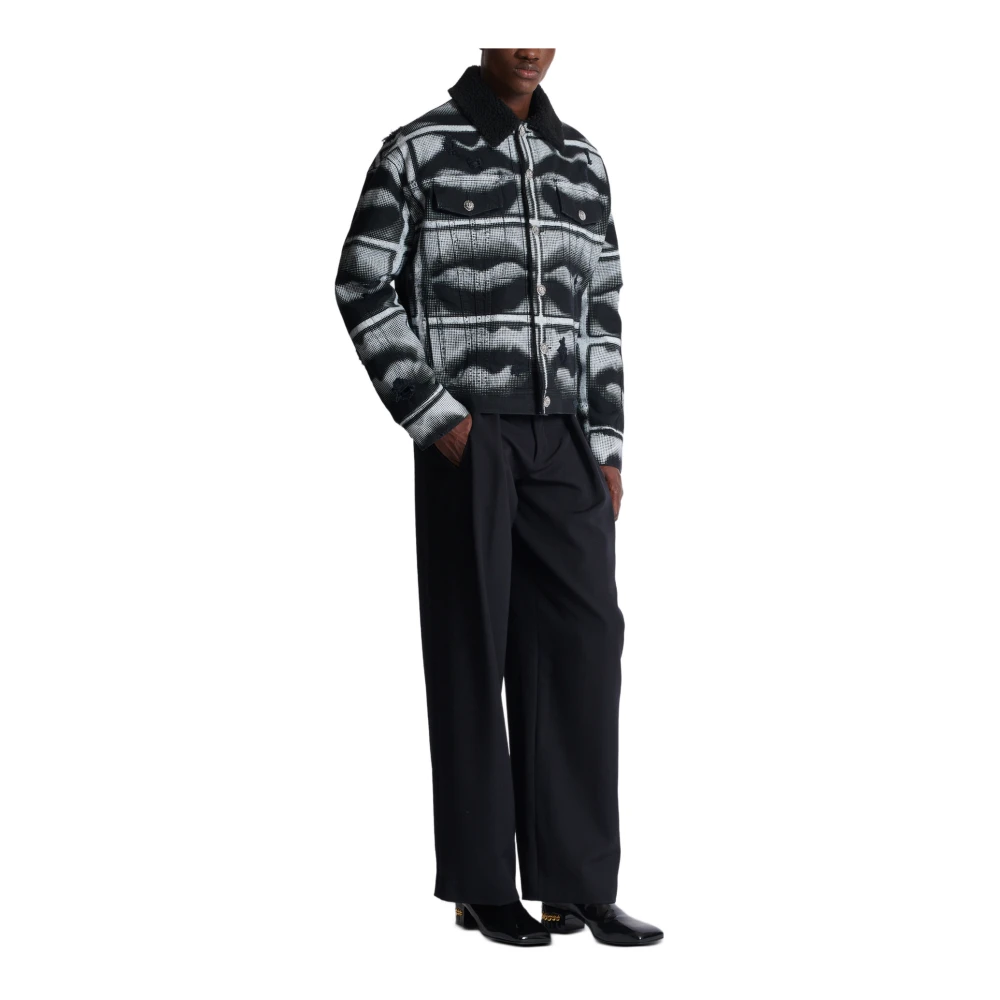 Balmain Spijkerjas met lippenprint Multicolor Heren